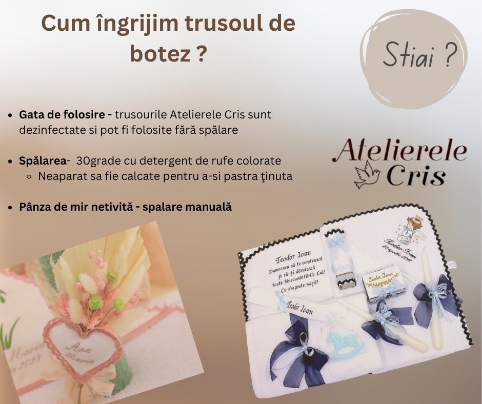 Cum ingrijim setul de botez